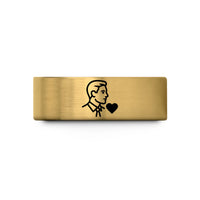 engraved rings for him – gold tungsten stepson heart wedding band