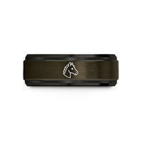 unique birthday presents ladies – gunmetal & black tungsten foal wedding band
