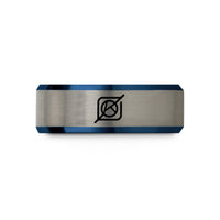 special birthday present her – blue & grey tungsten halide x wedding band
