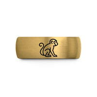 unique presents for ladies – gold & grey tungsten monkey wedding band