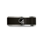 unique birthday present ideas – black & grey tungsten skull wedding band