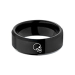 special present for women – black tungsten skull wedding band