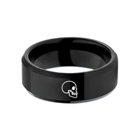 special present for women – black tungsten skull wedding band