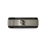 personalized present for friends – black & gray tungsten mig welder wedding band