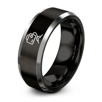 Gifts for Best Friend – black & silver tungsten mig welder ring
