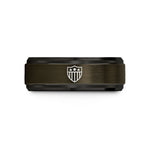 custom friend present ideas – gunmetal & black tungsten stars stripes shield wedding band