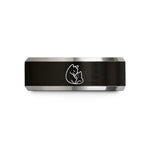 unique presents for her – black & grey tungsten cat nuzzling wedding band