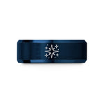unique presents for her – black & blue tungsten star field wedding band