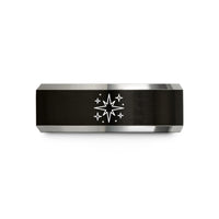 personalized rings for women – black & silver tungsten star field wedding band