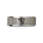 personalized present for friends – black & silver tungsten hot glue gun wedding band