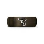 unique friend present ideas – gunmetal & black tungsten hot glue gun wedding band