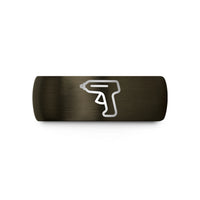 unique friend present ideas – gunmetal & black tungsten hot glue gun wedding band