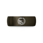 cool items for buddies – gunmetal & black tungsten skull ouroboros wedding band