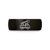 creative presents for friends – black & gold tungsten utility bucket truck wedding band