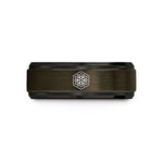 best friend present ideas – gunmetal & black tungsten hexagon mandala wedding band