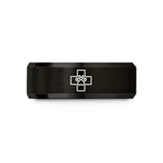 unique presents for her – black tungsten medical cross paw wedding band