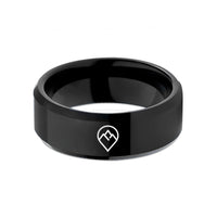 birthday presents for her – black tungsten map pin mountain wedding band