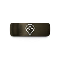 birthday present ideas girls – gunmetal & black tungsten map pin mountain wedding band