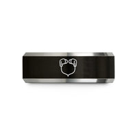 unique presents for girls – black & grey tungsten monitors cable wedding band