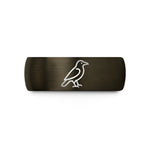 cute presents for girls – gunmetal & black tungsten raven silhouette wedding band