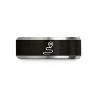 birthday present ideas girls – black & silver tungsten route pin wedding band