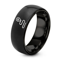 Gifts for Birthday for Girls – black tungsten route pin ring