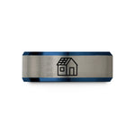birthday presents for her – blue & grey tungsten solar roof house wedding band