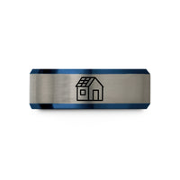 birthday presents for her – blue & grey tungsten solar roof house wedding band
