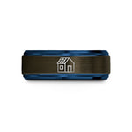 personalized birthday presents – gunmetal & blue tungsten solar roof house wedding band