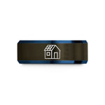 special presents for girls – gunmetal & blue tungsten solar roof house wedding band