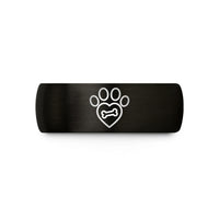 personalized rings for her – black & rose gold tungsten bone heart wedding band