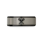 birthday present ideas women – black & grey tungsten crossed whisks wedding band