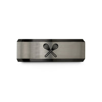 birthday present ideas women – black & grey tungsten crossed whisks wedding band