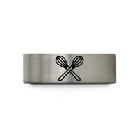special present ideas her – silver tungsten crossed whisks wedding band