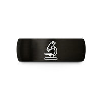 personalized presents for her – black tungsten microscope wedding band
