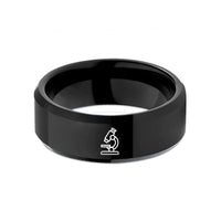 special presents for girls – black tungsten microscope wedding band