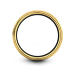 unique presents for women – sparkle line engraving on black & gold & gray tungsten wedding band