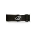 best presents for him – black & silver tungsten kneedown cornering wedding band