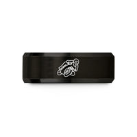 personalized presents for him – black tungsten kneedown cornering wedding band