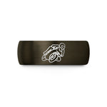 tungsten rings for men – gunmetal & black tungsten kneedown cornering wedding band