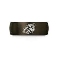 tungsten rings for men – gunmetal & black tungsten kneedown cornering wedding band