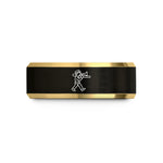 unique presents for guys – black & gold tungsten trombone player marching wedding band