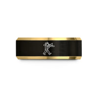 unique presents for guys – black & gold tungsten trombone player marching wedding band