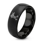 Gifts for Birthday for Him – black tungsten trombone player marching ring