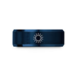 unique birthday present – black & blue tungsten sun wedding band