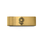 tungsten bands for her – gold tungsten sunflower single bloom wedding band