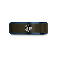 personalized presents for her – gunmetal & blue tungsten vor rose wedding band