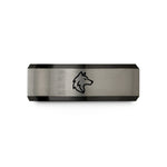 birthday presents for her – black & silver tungsten wolf wedding band