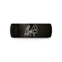 present ideas for husband – black & gold tungsten grand piano wedding band