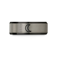 unique presents for men – black & blue & grey tungsten last quarter wedding band